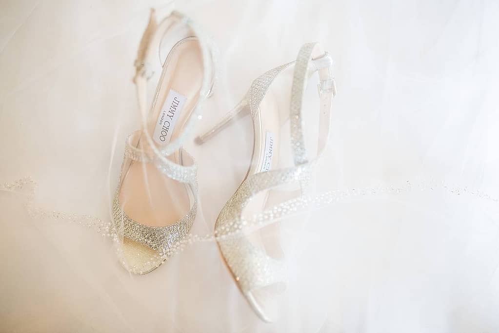 sparkling jimmy choo wedding shoes gloucestershire wedding photographer