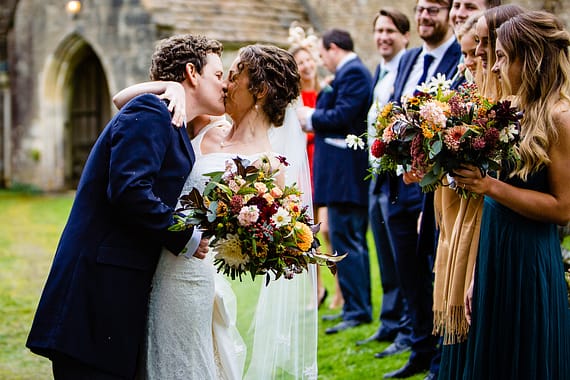 kissing couple micro wedding photographer gloucestershire