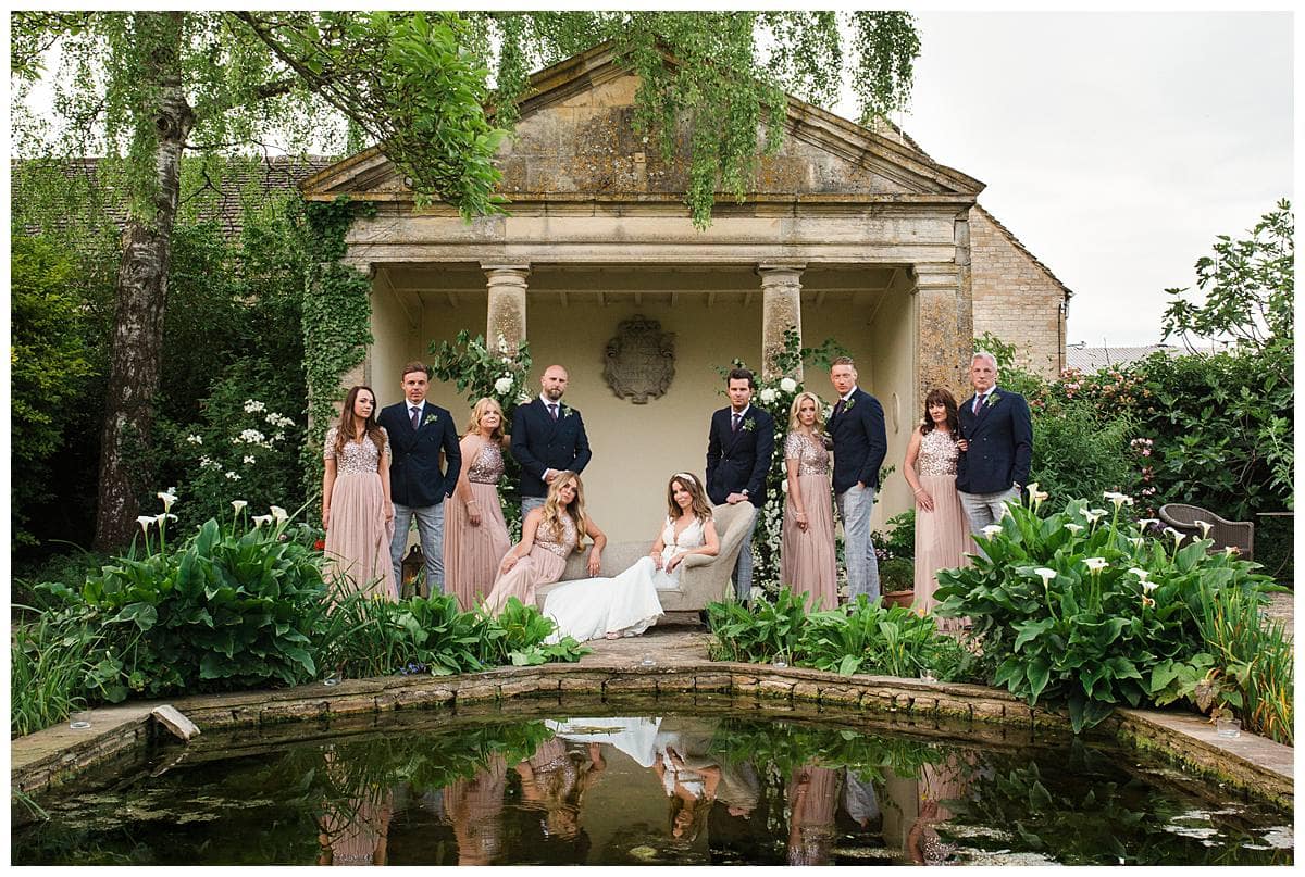 Barnsley House bridal party the temple