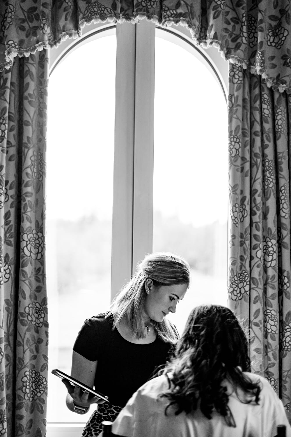 bowood hotel wedding make up being applied to bride Wiltshire photographer