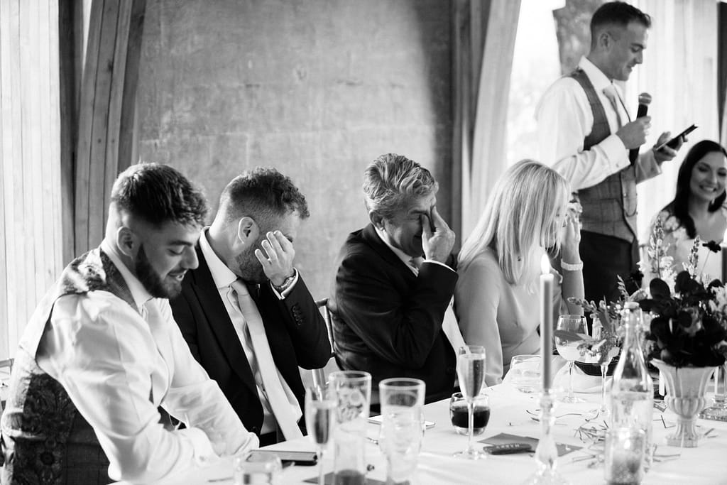 groomsmen crying Elmore court wedding photography