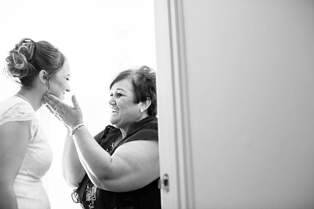 bride and mother laughing together bristol wedding