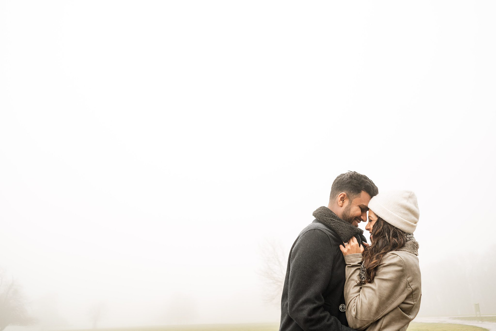 winter engagement photography couple