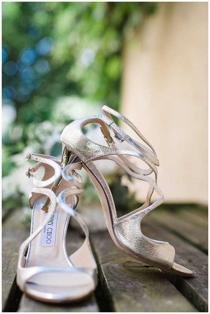 Barnsley house wedding Jimmy choo bridal shoes